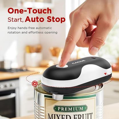 CACOE Automatic Smart Electric Can Opener with Auto Stop & USB-C Charging - Cordless Can Opener for Elderly and Arthritic Users for Seniors & Arthritis, Effortless One-Touch Open (black)