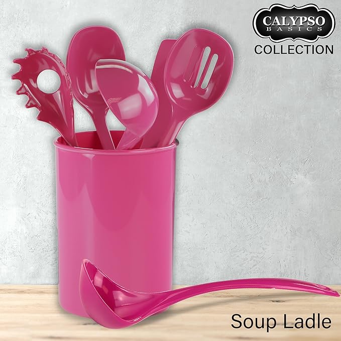 Reston Lloyd Melamine Soup Ladle Kitchen Utensil, Premium Quality Utensil with Heat Resistant Ergonomic Handle, Durable BPA-Free Plastic, 10.5 inch long, One Piece, Magenta - Image 5
