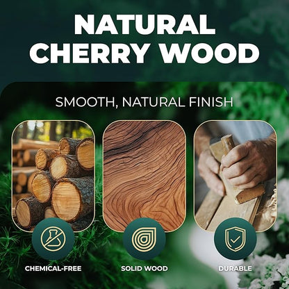 MFC 5-Piece Wooden Cooking Spoons - Kitchen Set from Natural Cherry Wood - Wooden Spoons for Cooking - Funny Utensil Set with Smiley Faces - Cooking Multipurpose Wood Utensils - Image 7