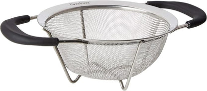 ExcelSteel Professional Quality Heavy Gauge Mesh Colander With Santopreme Handles, 6-1/2-Inch
