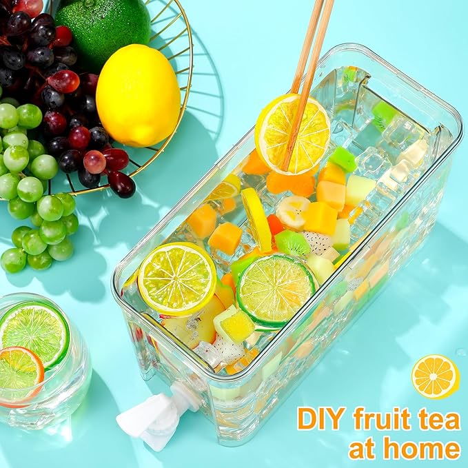 Mumufy 3 Set Plastic Drink Dispensers for Parties Beverage Dispenser for Fridge with Spigot Iced Juice Lemonade Container with Labels and Pens Summer Party Supplies(1 Gallon,White) - Image 4