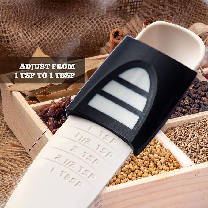 Performore Adjustable Measuring Spoon with Double End Adjustable Scale, 9 Stalls All in One Measuring Spoon, Wide Range of Measurements - Dry and Semi-Liquid Ingredients for Baking, Cooking - Image 5