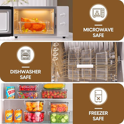 50 PCS Food Storage Containers with Lids Airtight (25 Containers & 25 Lids), 100% Leak Proof Meal Prep Container for Kitchen, BPA-Free Plastic(Polypropylene5), Microwave/Dishwasher Safe, Labels & Pen - Image 5