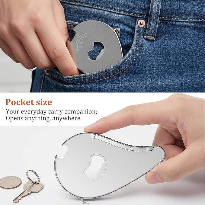 Uinxan Bottle Opener for Weak Hands & Seniors with Arthritis–5 in 1 for Vacuum Seals, Soda, Small Jar Lids(0.6"-2.7"), Beer Caps, Pull Tabs–Multifunction Portable Tool for Elderly/Women/Men (Black)