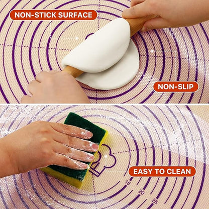 Baking Mat, 26" x 16" Silicone Extra Large Non Stick Baking Sheet Mat with Measurement Non-slip Dough Rolling Mat,Reusable Food Grade Silicone Counter Mat for Making Cookies,Macarons,Bread and Pastry - Image 7