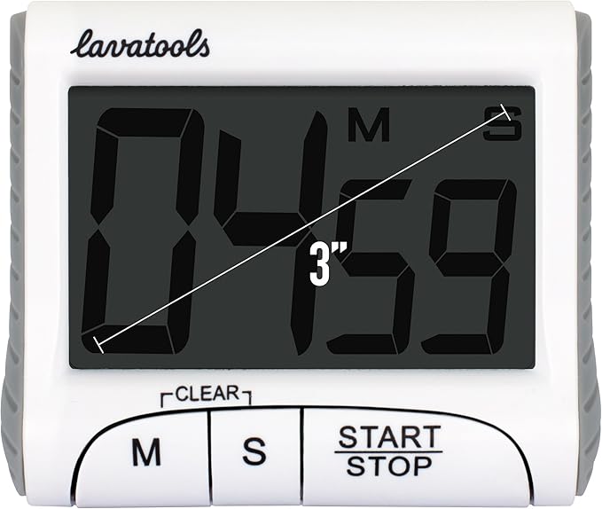 Lavatools KT1 Digital Kitchen Timer & Stopwatch, Large Display, Bold Digits, Simple Operation, Loud Alarm, Magnetic Kickstand for Cooking and Classroom - Image 3