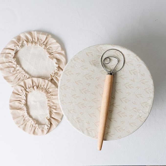 Beautiful Linen Cotton Blend Bowl Covers for Bread Proofing - Reusable Set of 3 in Varying Sizes Easily Fit Your Bowls 7" to 13" - Durable Fabric Covers, Ideal Sourdough Bread Baking Accessories - Image 7