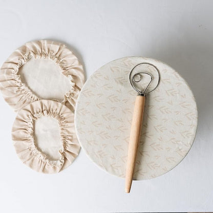 Beautiful Linen Cotton Blend Bowl Covers for Bread Proofing - Reusable Set of 3 in Varying Sizes Easily Fit Your Bowls 7" to 13" - Durable Fabric Covers, Ideal Sourdough Bread Baking Accessories - Image 7