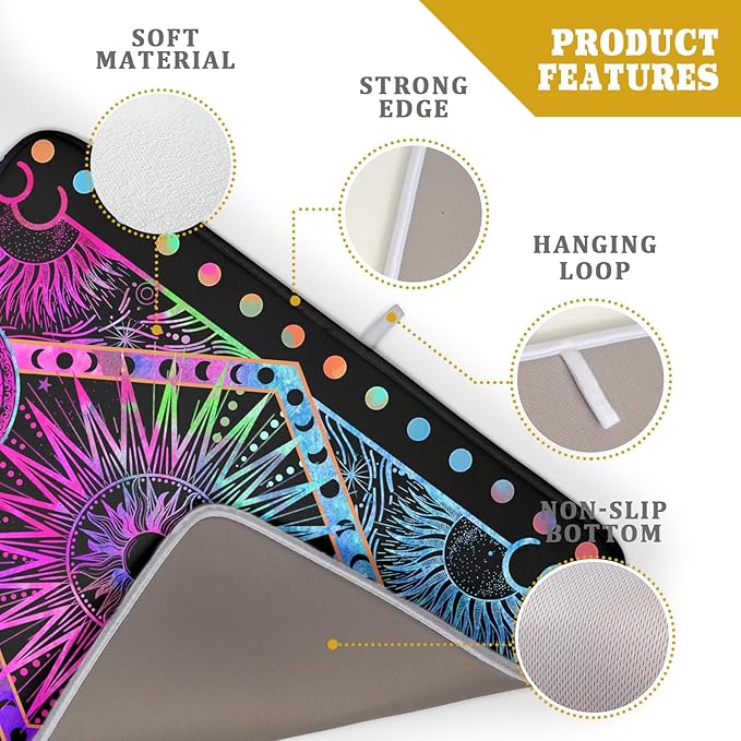 Colorful Microfiber Dish Drying Mat for Kitchen Counter 18 X 24 in Moon Decoration Dishes Pad Coffee Mats - Image 4