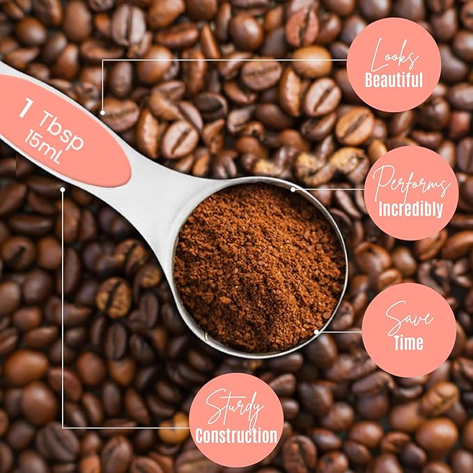 Magnetic Measuring Spoons Set of 9 Stainless Steel Dual-Sided Stackable Measuring Spoon Nesting Teaspoons Measuring Dry and Liquid Ingredients, Fits in Spice Jars Set of 9 (Peach) - Image 4