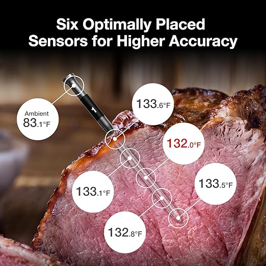 ThermoMaven Smart Bluetooth Wireless Meat Thermometer: Standalone Base, WiFi Unlimited Range, 6 Sensors with NIST Certified Accuracy, 2 Probes for Kitchen, BBQ, Grill, Oven, Smoker, Rotisserie - Image 4