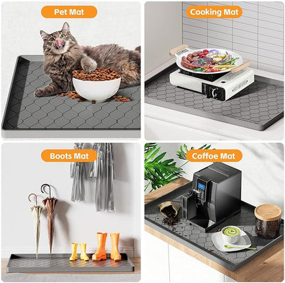 Winisok Silicone Under Sink Mat 28" x 19", kitchen Essentials and Gadgets, Shelf liner and Cabinet Protector, Home Organizers and Storage, Waterproof Bathroom Tray - Image 5