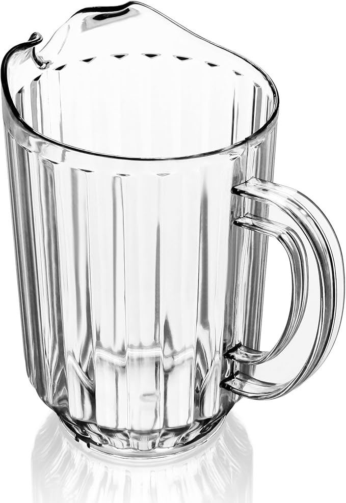 New Star Foodservice Commercial Polycarbonate Water Pitcher, 60 oz, Clear - Image 4