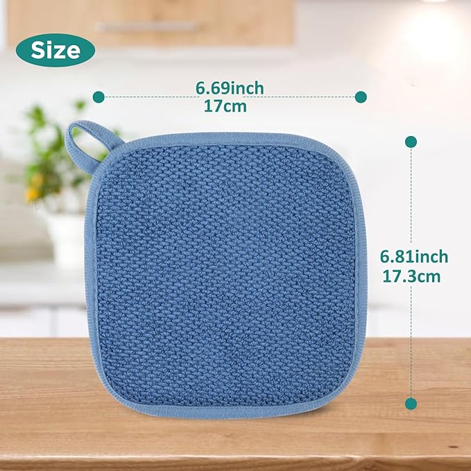 GeeRic Microfiber Dish Drying Mat, Super Absorbent Kitchen Dish Drying Pad, Reversible for Countertop, 7*7 inch Blue - Image 2