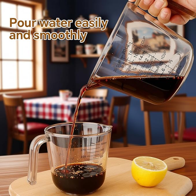 Measuring Cups Set, 3PCS with Pour Spout & Handle, Multi-Scale (cup | oz | ml) Stackable Liquid & Dry Plastic Measuring Tools for Baking Cooking, Essential Kitchen Gadgets (Coffee Brown) - Image 3