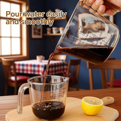 Measuring Cups Set, 3PCS with Pour Spout & Handle, Multi-Scale (cup | oz | ml) Stackable Liquid & Dry Plastic Measuring Tools for Baking Cooking, Essential Kitchen Gadgets (Coffee Brown) - Image 3