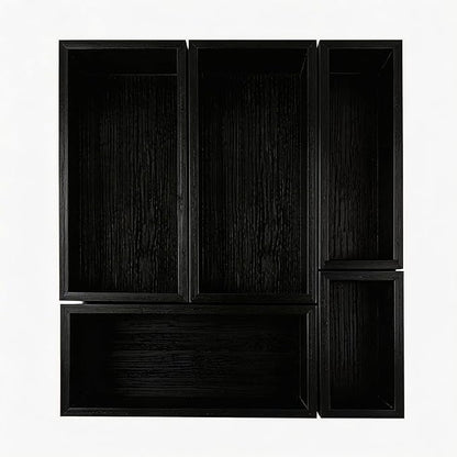 bamboo drawer organizer Set,expandable drawer dividers,wooden storage organizers,drawer organizers for kitchen, bathroom,flatware,Tea Bag Organizer (1 X 5PCS Black) by Teicui