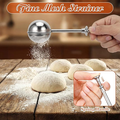 10 Pcs Stainless Steel Pastry Biscuit Cutter Set Include 3 Cup Flour Sifter Biscuit Cutter Pastry Scraper Dough Scraper Silicone Baking Mat Fine Mesh Strainer for Cooking Cookies Donuts Cake - Image 7