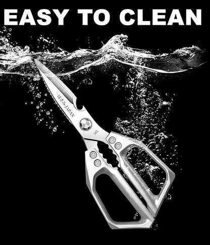 Kitchen Scissors, All Purpose，Ultra Sharp Meat Scissors，Heavy Duty Silver Cooking Scissor，Dishwash Safe Stainless Steel Kitchen Shears for Food, Chicken Bones, Turkey