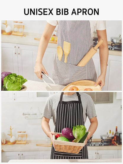 Syntus Apron for Men Women, Adjustable Cooking Kitchen Chef Aprons with 2 Pockets, Cotton/Polycotton/Polyester - Image 7