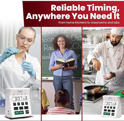 FMP Digital 4 Channel Commercial Kitchen Timer - Battery Operated Digital Countdown Timer for Kitchen, Cooking, Restaurant, Classroom – Water Resistant - 7-Inch, White - 151-7500 by FryOilSaver Co - Image 8