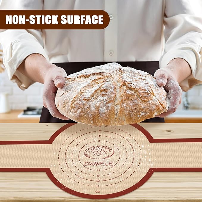 Silicone Bread Sling for Dutch Oven, Non-Stick & Easy to Clean Bread Baking Mat Set, 2 Pcs Reusable Bread Sling with Long Handle to Transfer Sourdough (Red, Oval and Round) - Image 2