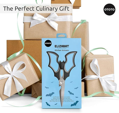 OTOTO Elizabat Kitchen Scissors - Halloween Goth Cute Bat Kitchen Shears, Gothic Scissors Utensils - Spooky Bats Halloween Gifts, Cute Gadgets, Kitchen Gadgets - Image 6