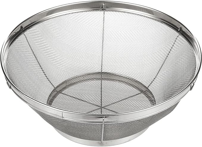 Juvale Stainless Steel Fine Mesh Strainer - Durable Rust-Resistant Mesh Colander - Ergonomic Handle Rice Colander - Ultra-Fine Flour Sifter - Dishwasher Safe with Stable Design - 11 in x 4 in, Silver by Juvale
