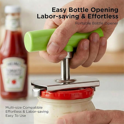 2Pcs Adjustable Jar Opener, Stainless Steel Labor-Saving Can Opener for Weak Hands Seniors, Universal Bottle Lid Gripper Tool for All Size Jars & Bottles
