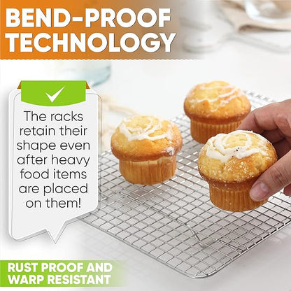 Spring Chef 8.5 x 12 Inch Stainless Steel Cooling Rack for Cooking and Baking - Oven Safe Cookie Cooling Rack - Fits Small Quarter Sheet Pan - Dishwasher Safe - Image 6