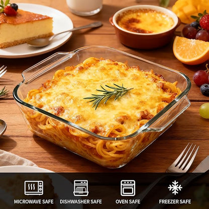 6"x6" Baking Pan, Square Baking Dishes 2 Pack Glass Bakeware Dish For Casserole Lasagna Brownie, Perfect for Reheating Individual Portions in Oven, Microwave or Air Fryer - Image 4
