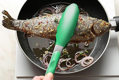 2 Pack Silicone Kitchen Tongs – 9" & 12" Set, Heat Resistant up to 500°F, Non‑Stick Cookware Safe, Wavy Silicone Tips, BPA Free, Locking Clip & Hanging Loop, Turquoise - Image 8