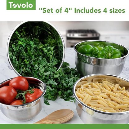 Tovolo Large Stainless Steel Mixing Bowl 5 Quart Metal Mixing Bowl for Baking Kitchen Prep with Easy Pour Rounded Lip, Dishwasher Safe Deep Metal Bowl Design for Salads, Popcorn, Kneading Bread Dough - Image 5
