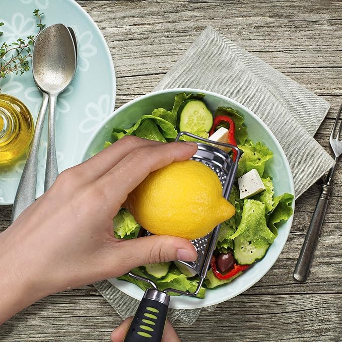 Handheld Cheese Grater Set for Kitchen Stainless Steel Mini Cheese Grater with Handle Lemon Zester with Cleaning Brush for Cheese Vegetable Fruit Chocolate (Black Handle) by beardo decor - Image 9