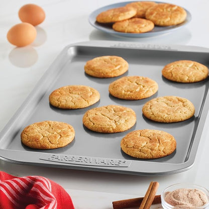 Farberware Nonstick Bakeware 3-Piece Cookie Pan Set, Gray - Image 6