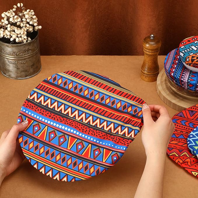 Patelai 10 Pcs Bowl Covers Reusable in 5 Size Stretch Cloth Fabric Elastic Food Storage Bowl Covers Bread Sourdough Lids for Proofing Food Fruits Leftover(Multicolor,Fresh Style) - Image 6