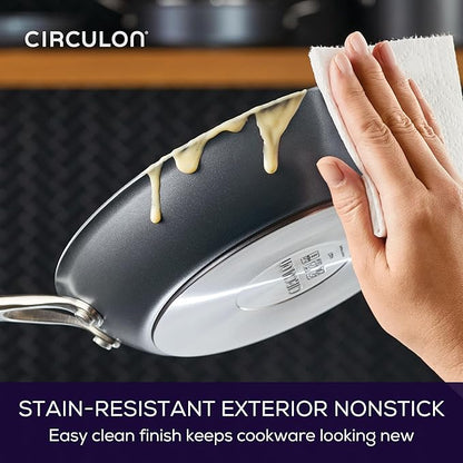 Circulon A1 Series with ScratchDefense Nonstick Induction 8.5-Inch and 10-Inch Frying Pan Set, Induction Cookware, 2-Piece, Graphite - Image 8