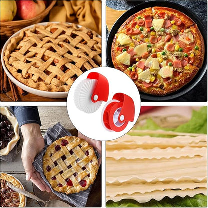 2 Pack Pastry Cutting Wheel, Pastry Wheel Decorator Pie Crust Pastry Wheel and Cutter for Cutting Pastry, Rolled Pastry Pie Crimper, Baking & Cooking Tool for Apple Pie Crust or Ravioli Pasta - Image 4