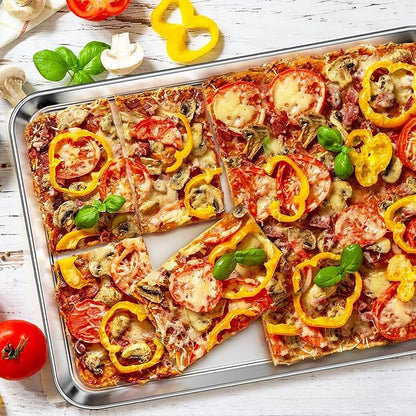 Homikit 1 Pack Baking Sheet, 18 x 13 Inches Stainless Steel Large Cookie Pan, Heavy Duty Metal Half Sheet Tray for Oven Baking Roasting Cooking, Rustproof & Nonstick, Dishwasher Safe - Image 8