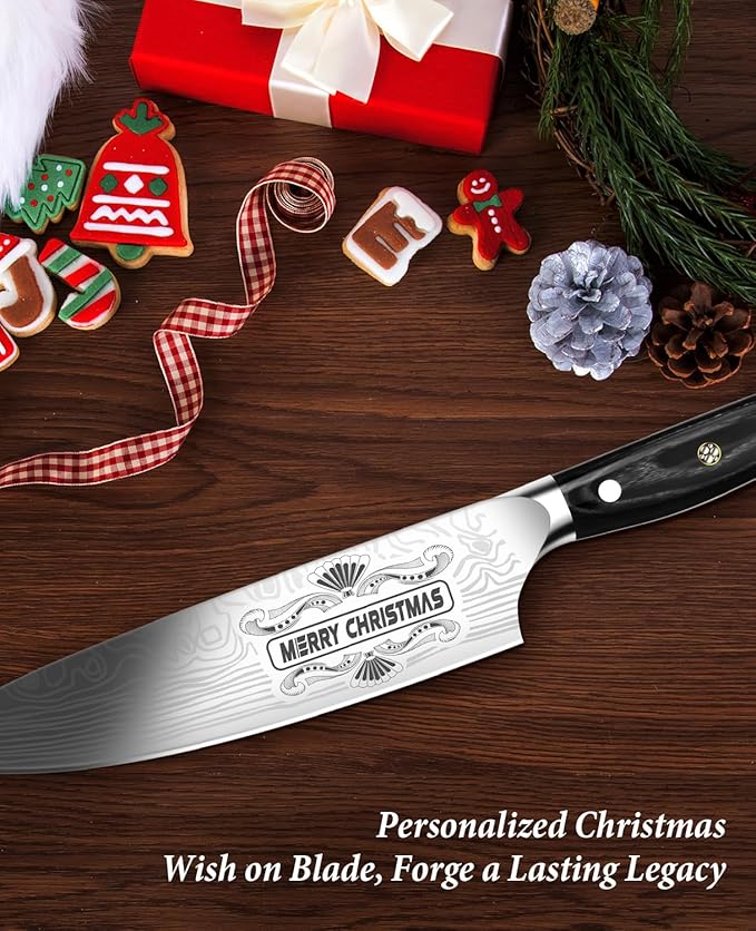MOSFiATA Gifts for Him Her Men Women Husband, Christmas Xmas Stocking Stuffers, Birthday Gifts ideas for Him Her, 8 inch Pro German Chef Knife, Kitchen Knife Gift Set - Image 7