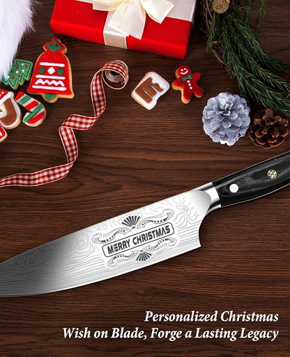 MOSFiATA Gifts for Him Her Men Women Husband, Christmas Xmas Stocking Stuffers, Birthday Gifts ideas for Him Her, 8 inch Pro German Chef Knife, Kitchen Knife Gift Set - Image 7