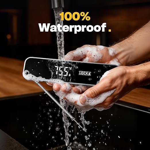 0.3 Sec Instant Read Meat Thermometer Digital, Food Thermometer for Cooking and Grilling, Waterproof, Backlight, Kitchen Oven Candy BBQ Essentials Accessories, Gifts for Him Men, Dad & Mom - Image 5