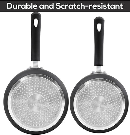 Utopia Kitchen Nonstick Stock Pot Saucepan Set with Lids, 2 Quart and 3 Quarts Multipurpose Stock Pots Set for Home, Kitchen or Restaurant, Grey & Black - Image 4