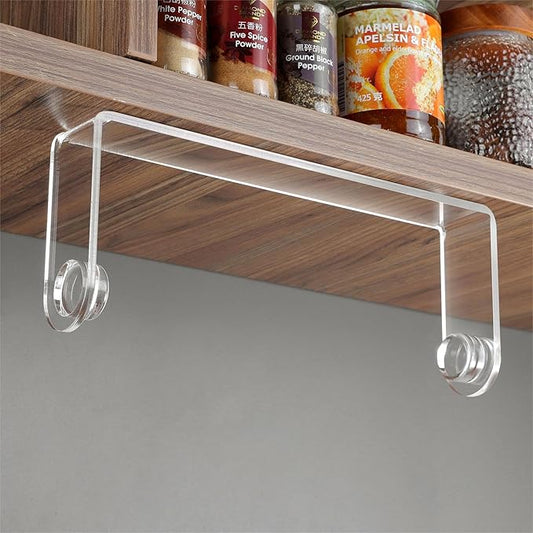 ZUNTO Acrylic Paper Towel Holder - Adhesive Paper Towel Roll Holder Under Cabinet, Clear Plastic Wall Mounted Paper Towel Rack for Kitchen, Frees up Counter Space by ZUNTO