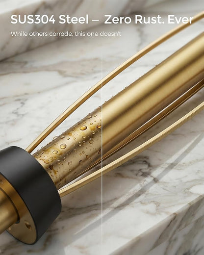 Gold Paper Towel Holder Under Cabinet, Self Adhesive or Wall Mount for Kitchen Bathroom, Stainless Steel Paper Towel Holders with Damping Effect, Single Hand Operable - Image 3
