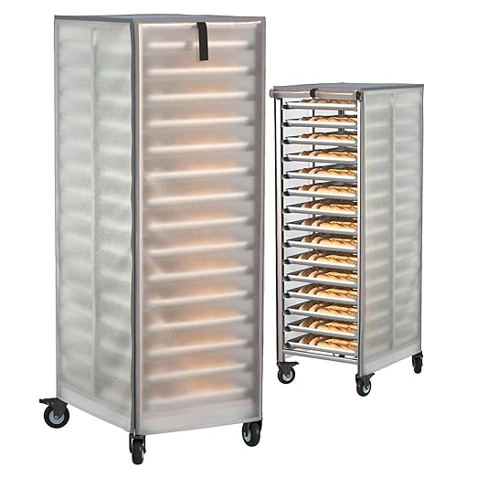 Commercial Bread Racks Cover with Zipper 20tier Sheet Pan Rack,23" W x 28" D x 64" H,PVC Frosted,High Density Waterproof Bread Rack Cover.