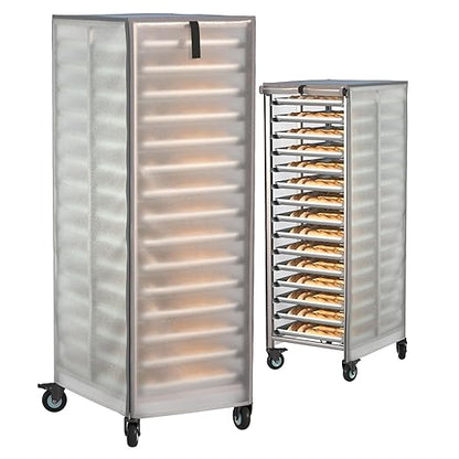 Commercial Bread Racks Cover with Zipper 20tier Sheet Pan Rack,23" W x 28" D x 64" H,PVC Frosted,High Density Waterproof Bread Rack Cover.