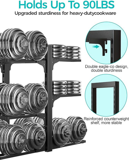 ORDORA 6-Tier Pots and Pans Organizer under Cabinet, Kitchen Cabinet Organizers and Storage, Heavy Duty Pots and Pan Storage Rack Organizer inside Cabinet, Adjustable Pot Rack - Image 5