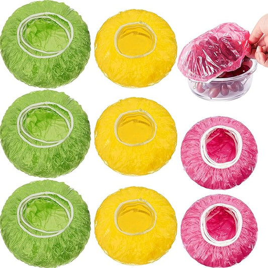 Boao 360 Pieces Reusable Elastic Food Bowl Storage Covers 3 Size Colorful Bowl Covers Dish Plate Plastic Cover for Family Outdoor Picnic by Boao