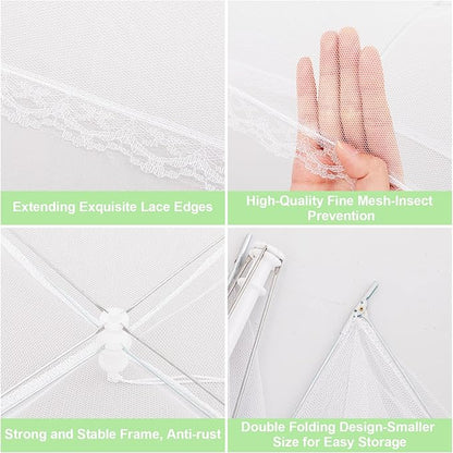 HBlife 3 Pack Pop-Up Mesh Food Cover Tent for Outside,14 Inches Reusable and Collapsible Outdoor Food Covers Net for Party Picnic, BBQ, Camping, Gardening - Image 8